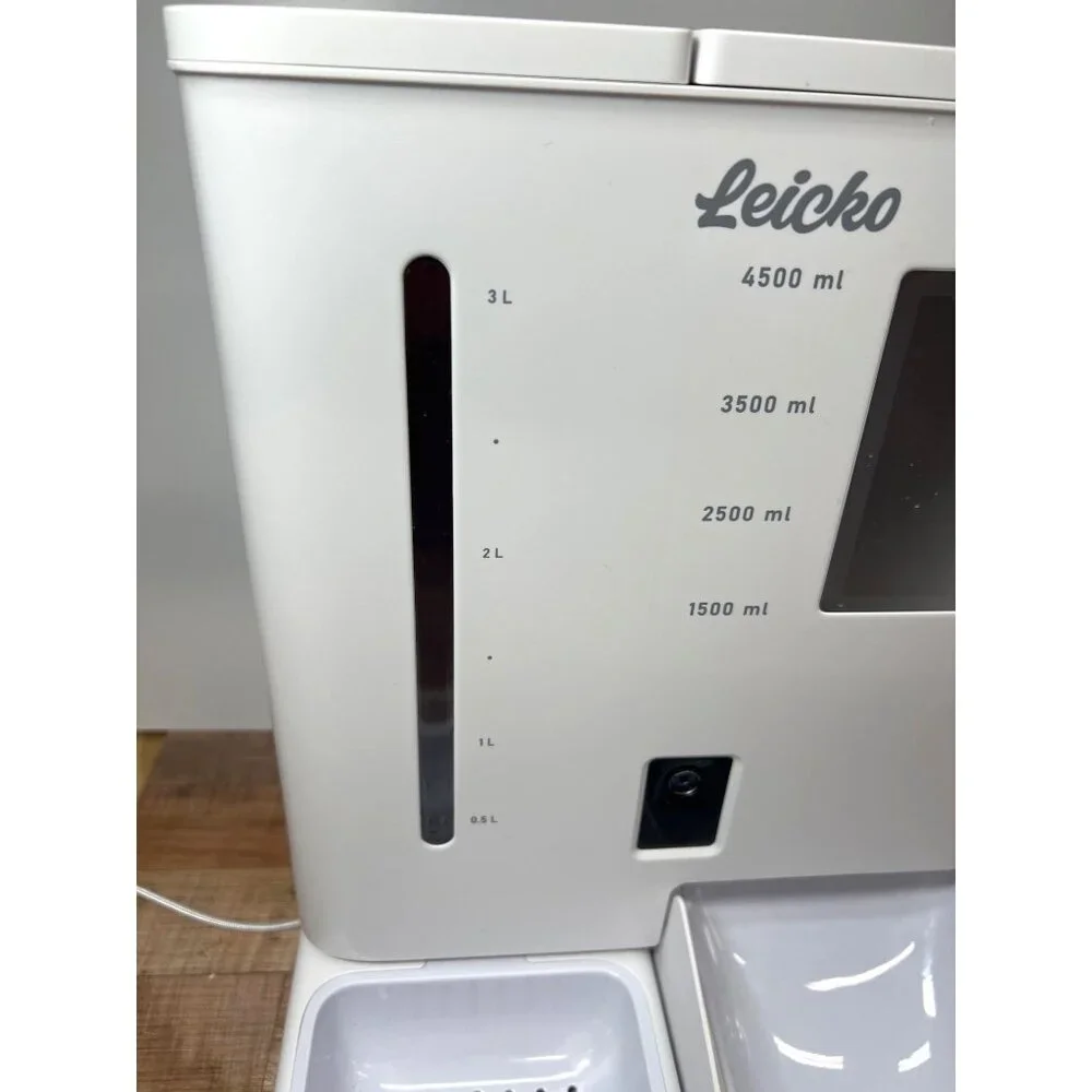 Leicko 4500ml Automatic Pet Feeder With LCD Display & Dual Bowls For Food & Wate